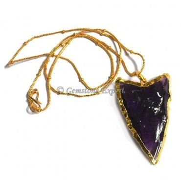 Amethyst Glass Arrowheads Necklace