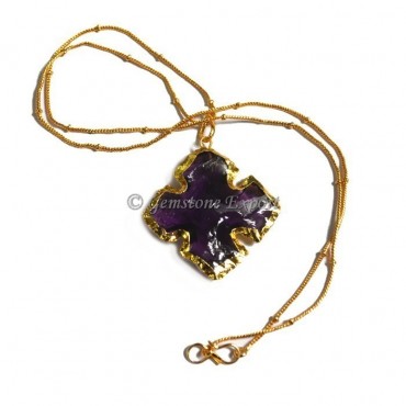 Amethyst Cross Arrowheads Necklace