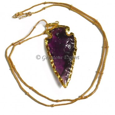 Amethyst Glass Arrowheads Necklace