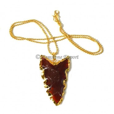 Red Unflulted Dalton Arrowheads Necklace