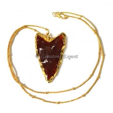 Red Glass Arrowheads Necklace