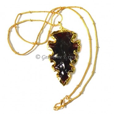 Suwannee Brown Glass Arrowheads Necklace