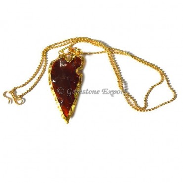 Brown Glass Arrowheads Necklace