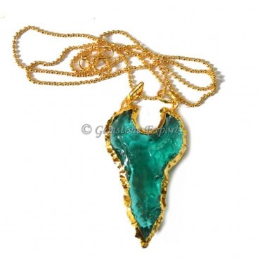 Cazin Aqua Color Arrowheads Necklace