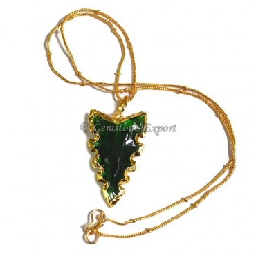 Dark Green Edges Arrowheads Necklace