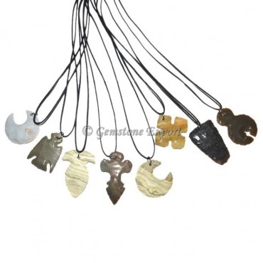 Mix Design Arrowheads Polished Necklace