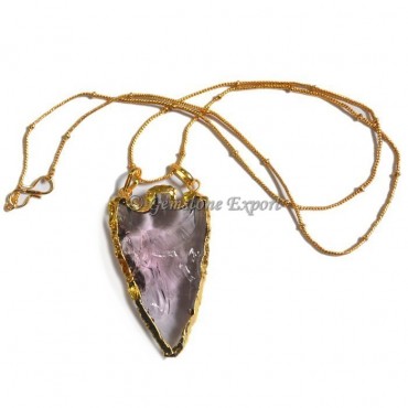 Light Purple Arrowheads Necklace