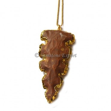 Fancy Jasper curved Arrowheads Necklace