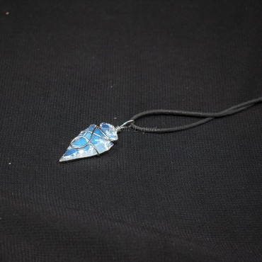 Opalite Arrowheads Wire Warped Pendants