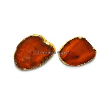 Carnelian Slices With Electroplated