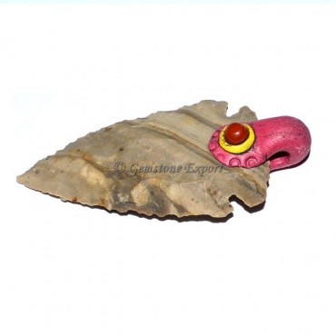 Tibetan Agate Arrowheads With Pink Cap