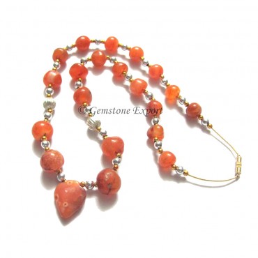 Akik Agate Round Beads Necklace