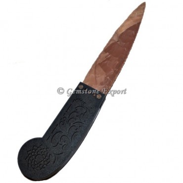 Agate Hand Knapped Stone Knife