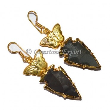 Butterfly Agate Arrowheads Earrings