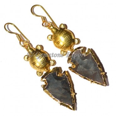 Turtle Fancy Jasper Arrowheads Earrings