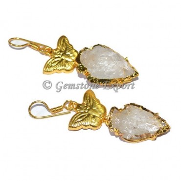 Butterfly Crystal Quartz Arrowheads Earrings