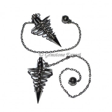 Spiral Small Black  metal Pendulums