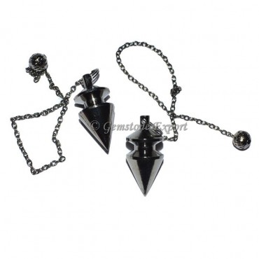 Small Carved Black Metal Pendulums
