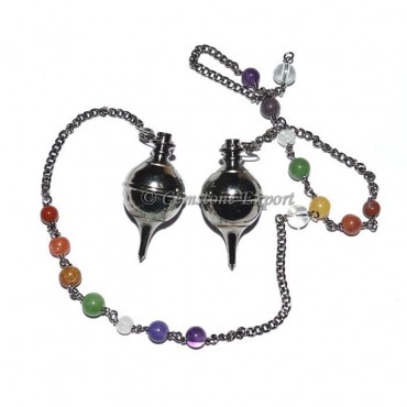 Open able Black Metal Pendulums with Chakra Chain