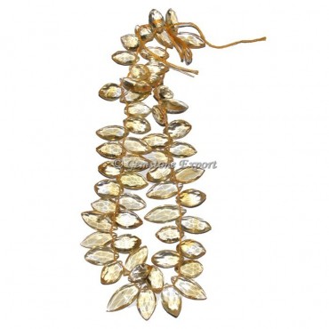 Citrine Long Faceted Drop Beads