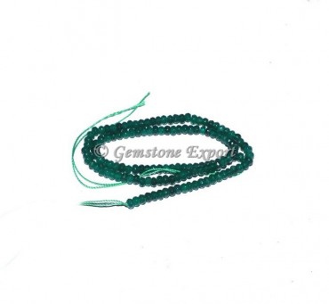 Green Onyx Faceted Rondelle Gems Beads