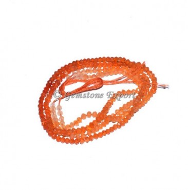 Carnelian Faceted Rondelle Gemstone Beads