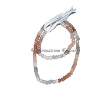 Multi Moon Stone Faceted Rondelle Gemstone Beads