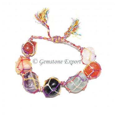 Mix Agate Tumbled Stones Bracelet