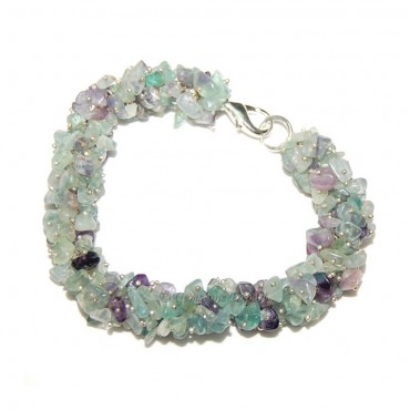 Multi Flourite Chips Stone Bracelet