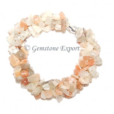 Multi Moonstone Chips Bracelet