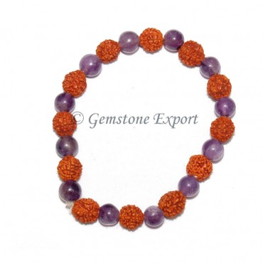 Rudraksha With Amethyst Bracelets