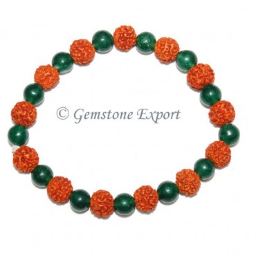 Rudraksha With Green Aventurine Bracelets
