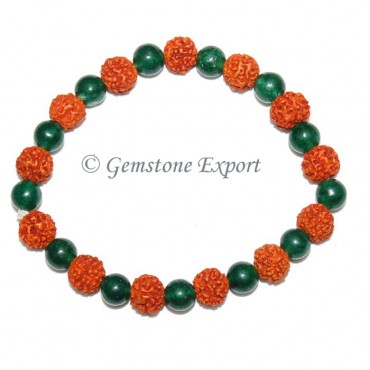 Rudraksha With Green Aventurine Bracelets