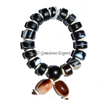 Black Onyx Banded Tyre Shape Bracelets