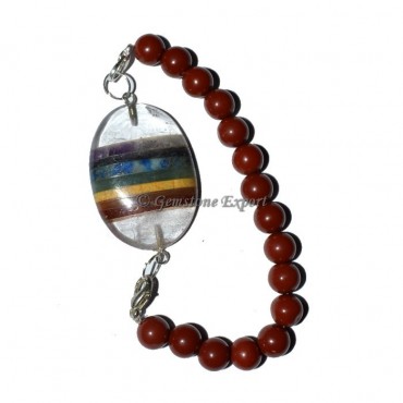 Red Jasper Chakra Oval Bracelets