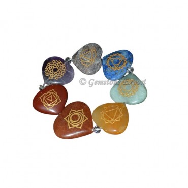 Engraved Chakra Heart Bracelets