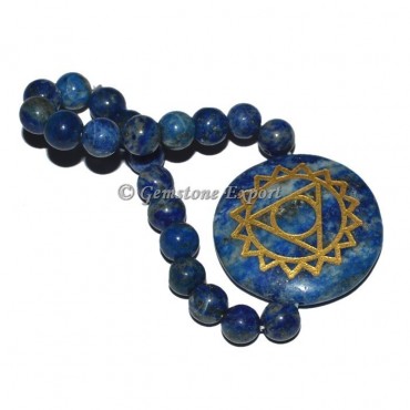 Lapis Lazuli Throat Round Disc Bracelet