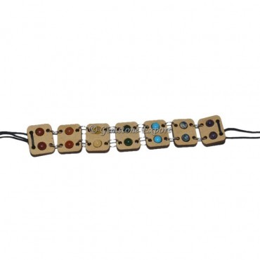 Seven Chakra Wooden Bracelet