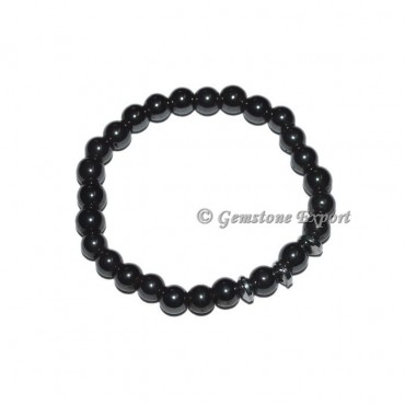 Round Charm Pure Black Onyx Bracelets