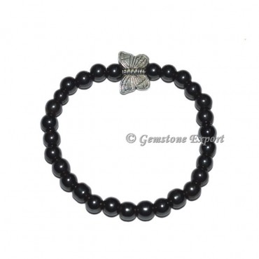 Butterfly Charm Pure Black Onyx Bracelets
