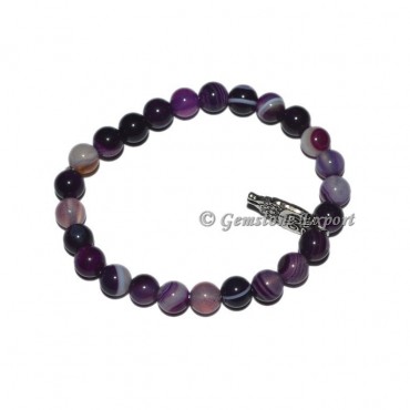 Owl Charm Pink Agate Bracelets