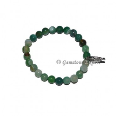 Owl Charm Green Agate Bracelets