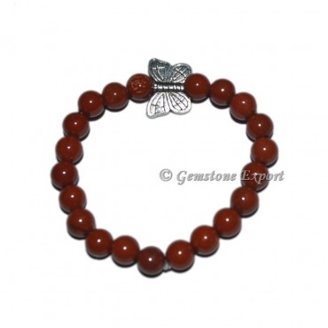 Butterfly Charm A grade Red Jasper Bracelets