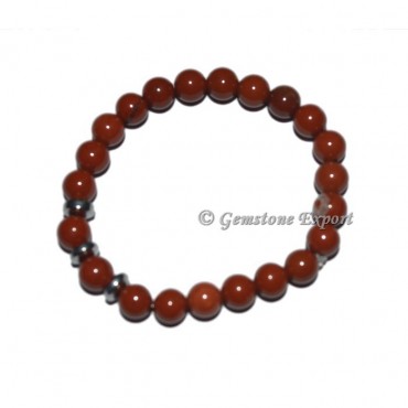 Round Charm A grade Red Jasper Bracelets