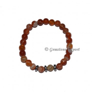 Round Charm Red Onyx Bracelets