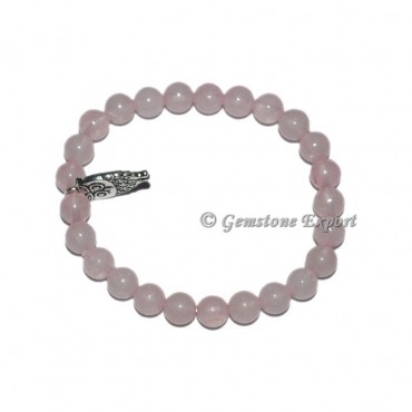 Owl Charm Rose Quartz Bracelets