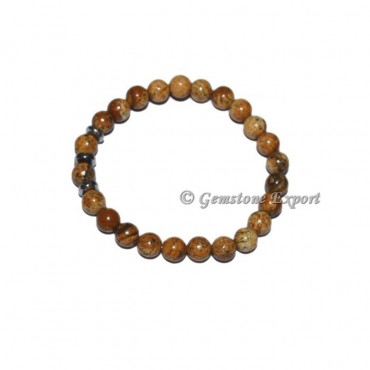 Round Charm Picture Jasper Bracelets