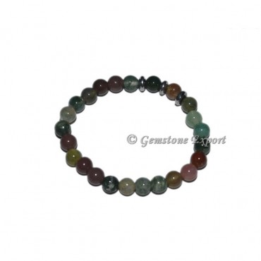 Round Charm Moss Agate Bracelets with