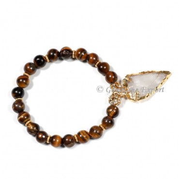 Tiger Eye Gemstone Bracelets With Fancy Arrowhead