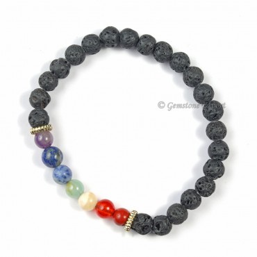 Lava with Seven Chakra Bracelet